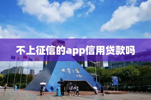 不上征信的app信用贷款吗