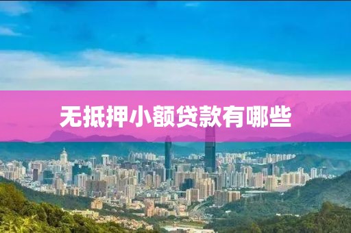 无抵押小额贷款有哪些