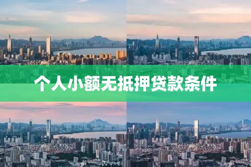 个人小额无抵押贷款条件