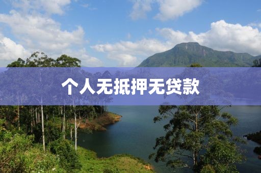 个人无抵押无贷款