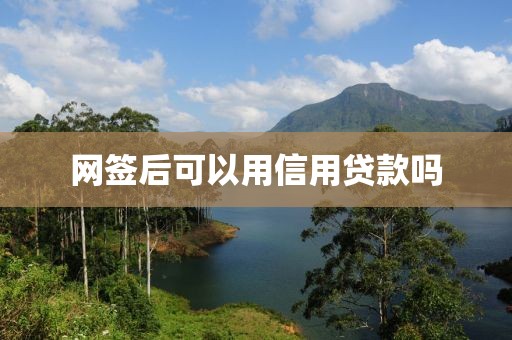 网签后可以用信用贷款吗