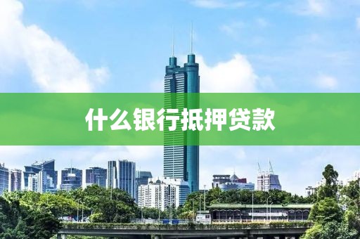 什么银行抵押贷款