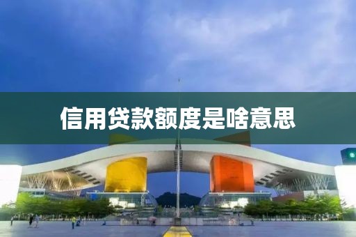信用贷款额度是啥意思