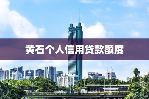 黄石个人信用贷款额度